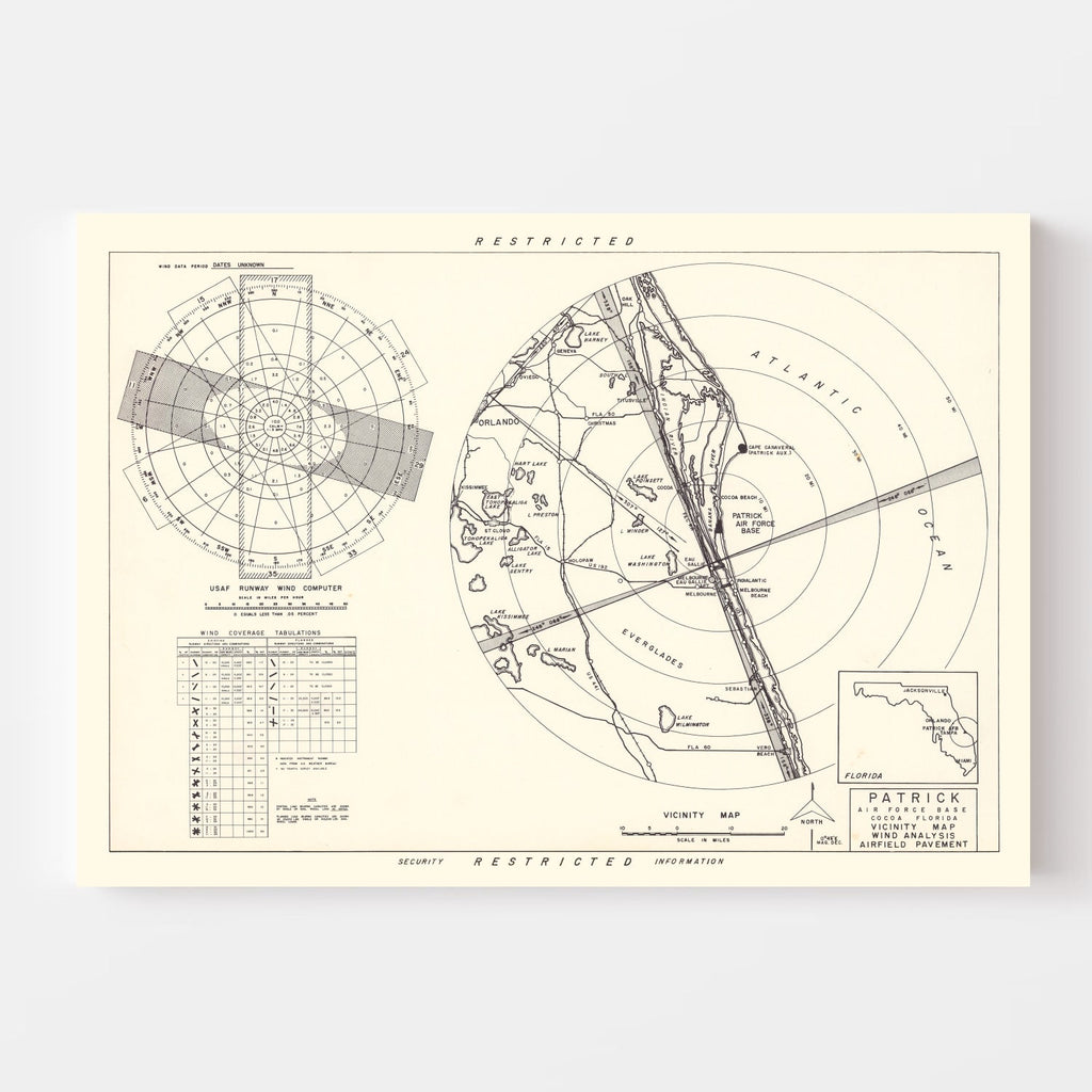Vintage Map of the Patrick Air Force Base Vicinity, 1952