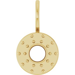 14K Yellow Gold 4 mm Round Bezel-Set Halo-Style Charm/Pendant Mounting – image 2
