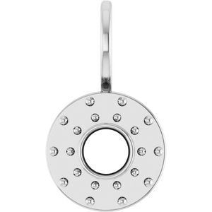 Sterling Silver 4 mm Round Bezel-Set Halo-Style Charm/Pendant Mounting – image 2