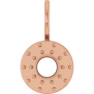 14K Rose Gold 4 mm Round Bezel-Set Halo-Style Charm/Pendant Mounting – image 2