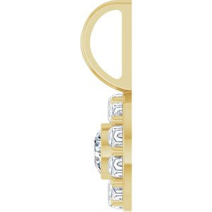 14K Yellow Gold 4 mm Round Bezel-Set Halo-Style Charm/Pendant Mounting – image 5