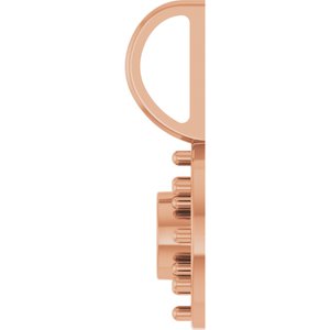 14K Rose Gold 4 mm Round Bezel-Set Halo-Style Charm/Pendant Mounting – image 6
