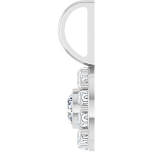 14K White Gold 4 mm Round Bezel-Set Halo-Style Charm/Pendant Mounting – image 5