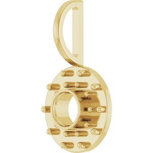 14K Yellow Gold 4 mm Round Bezel-Set Halo-Style Charm/Pendant Mounting – image 4