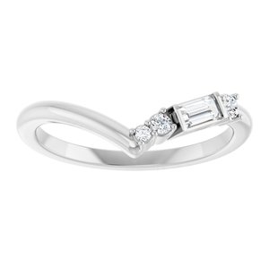 Platinum 1/6 CTW Natural Diamond Contour Band