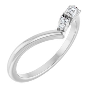 Platinum 1/6 CTW Natural Diamond Contour Band