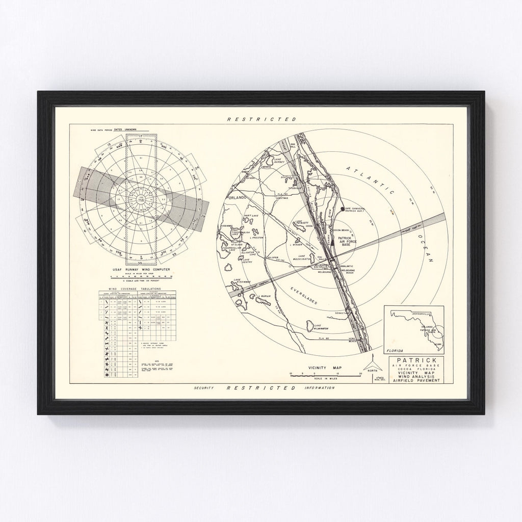 Vintage Map of the Patrick Air Force Base Vicinity, 1952