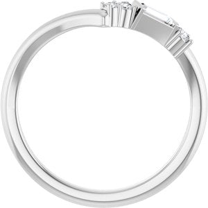 Platinum 1/6 CTW Natural Diamond Contour Band