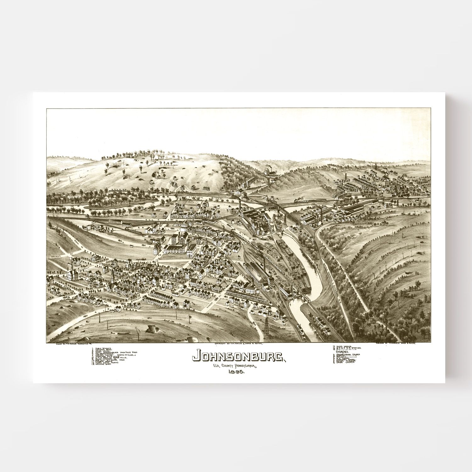 Vintage Map of Johnsonburg, Pennsylvania 1895