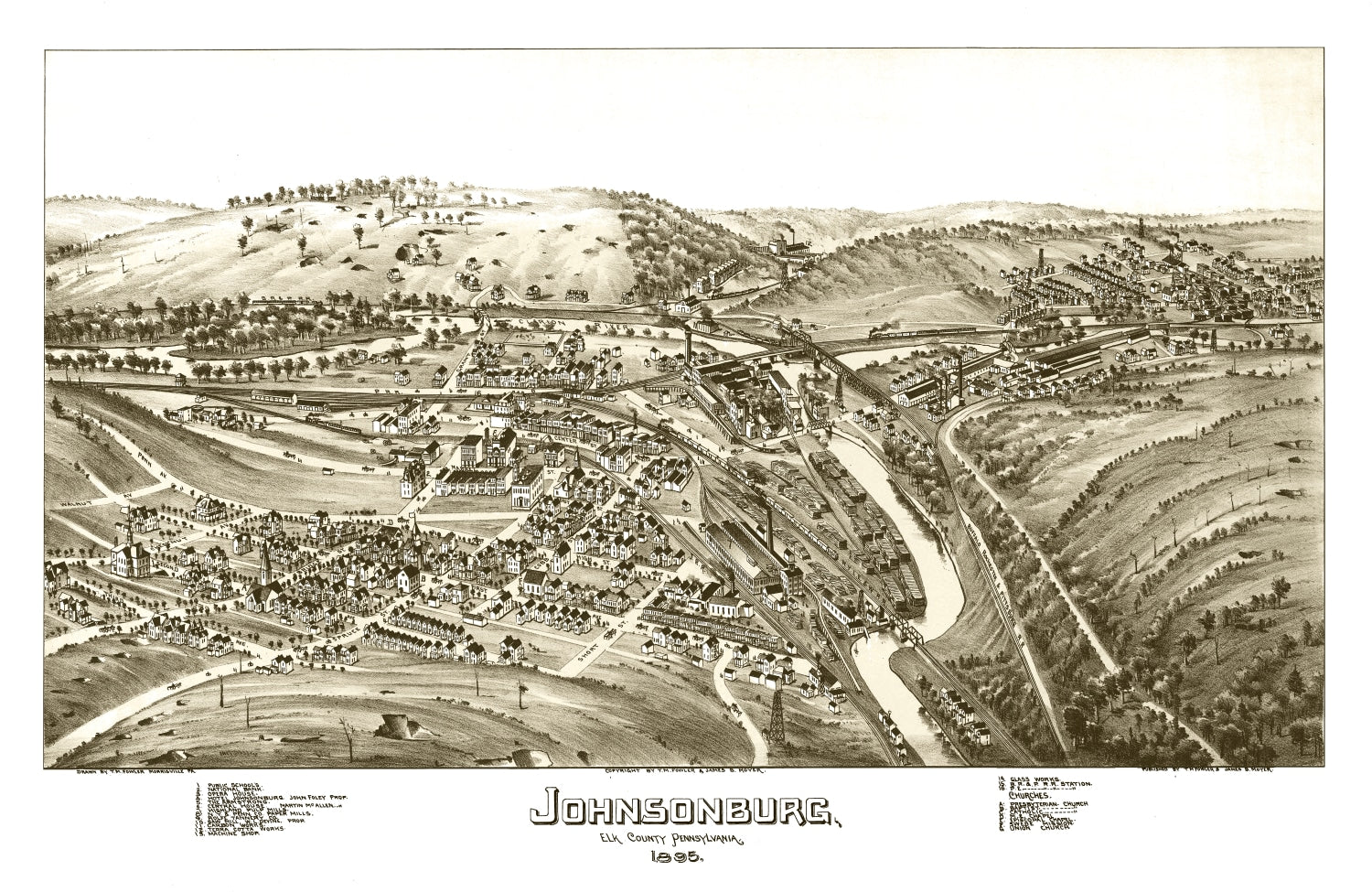 Vintage Map of Johnsonburg, Pennsylvania 1895