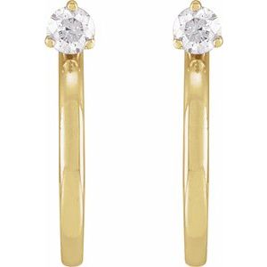 14K Yellow Gold 1/5 CTW Natural Diamond Hoop Earring – image 2