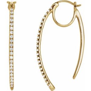 14K Yellow Gold 1/2 CTW Natural Diamond Hoop Earrings