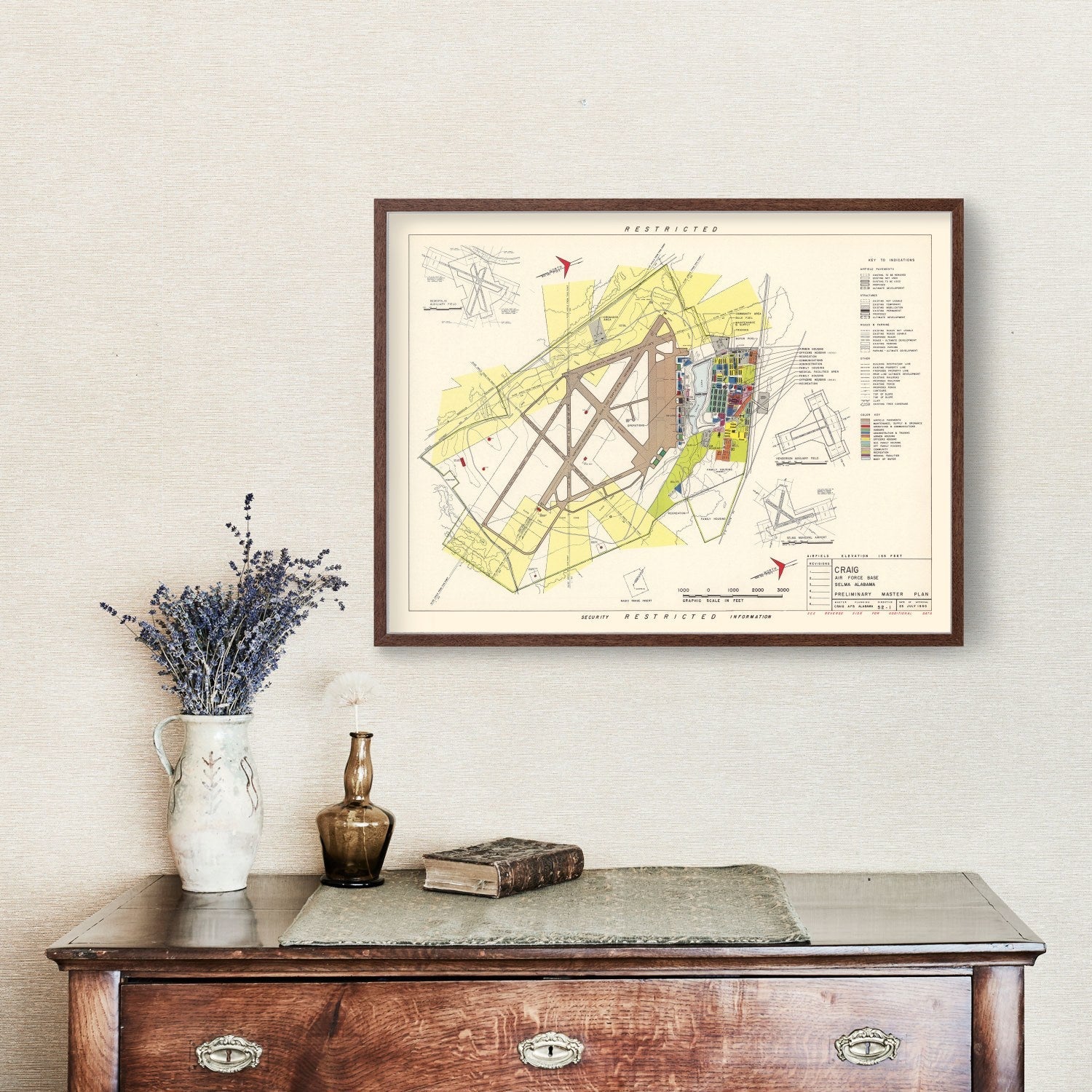 Vintage Map of Craig Air Force Base, 1950