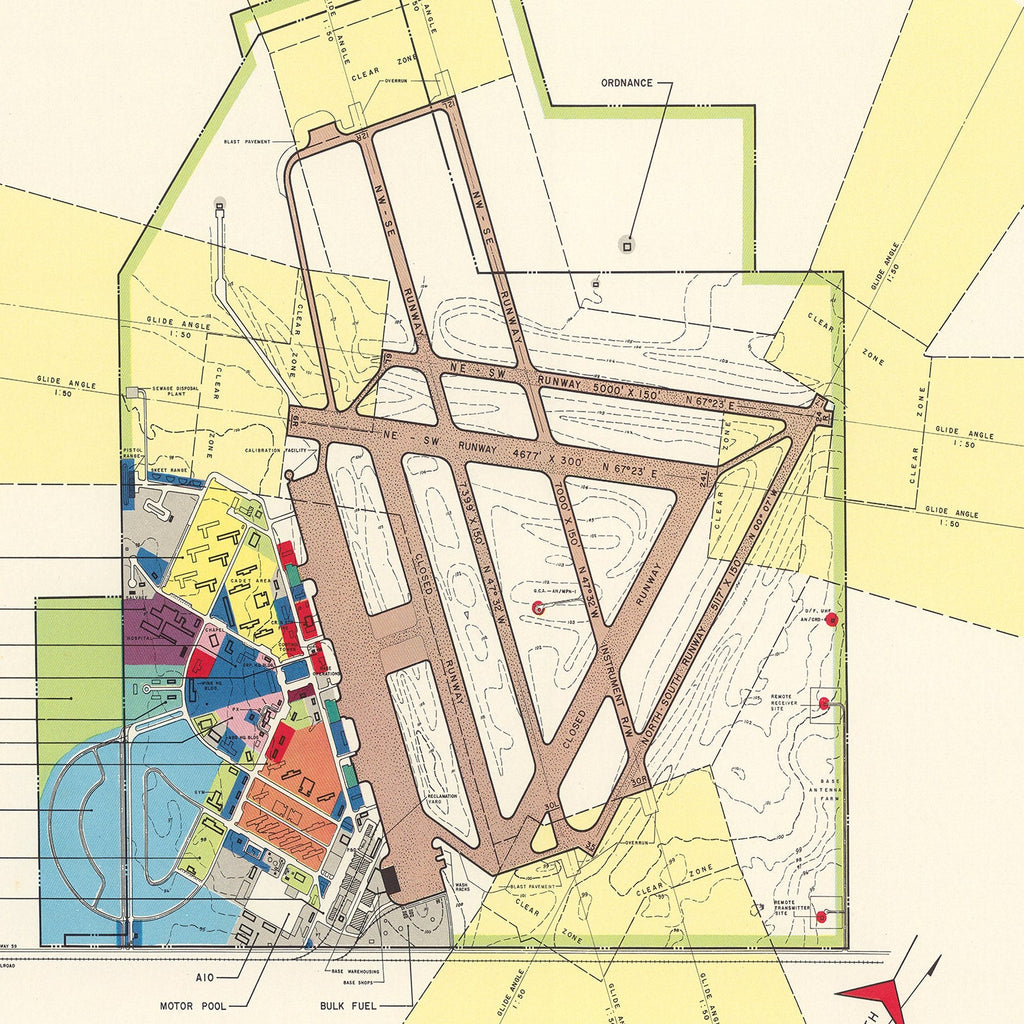 Vintage Map of Foster Air Force Base, 1951