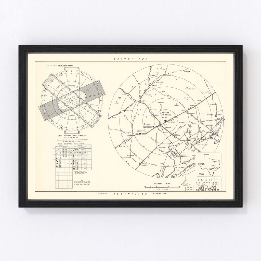Vintage Map of the Foster Air Force Base Vicinity, 1951