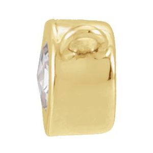14K Yellow Gold .06 CT Rose-Cut Natural Diamond Bezel-Set Necklace Center