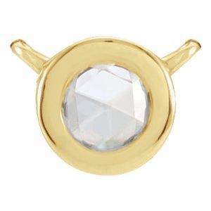 14K Yellow Gold .06 CT Rose-Cut Natural Diamond Bezel-Set Necklace Center