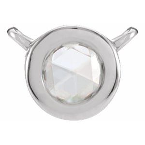 Platinum .06 CT Rose-Cut Natural Diamond Bezel-Set Necklace Center