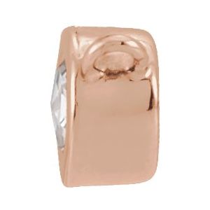 14K Rose Gold .06 CT Rose-Cut Natural Diamond Bezel-Set Necklace Center