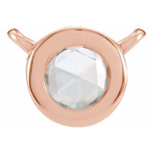 14K Rose Gold .06 CT Rose-Cut Natural Diamond Bezel-Set Necklace Center