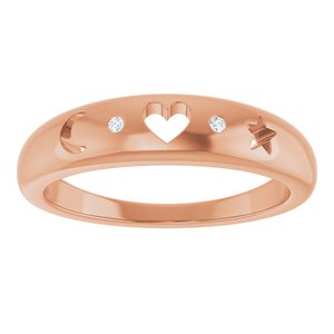 14K Rose Gold .015 CTW Natural Diamond Celestial Pierced Ring
