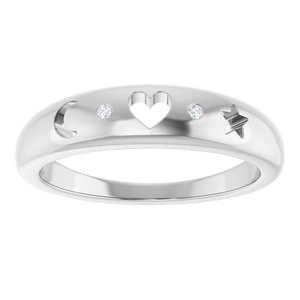 Platinum .015 CTW Natural Diamond Celestial Pierced Ring