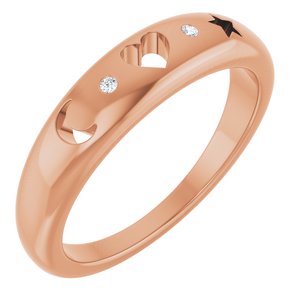 14K Rose Gold .015 CTW Natural Diamond Celestial Pierced Ring