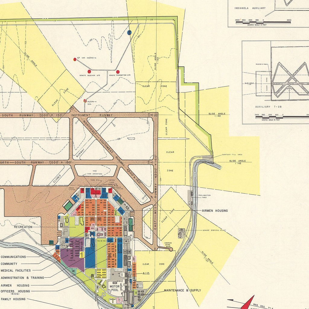 Vintage Map of Greenville Air Force Base, 1951