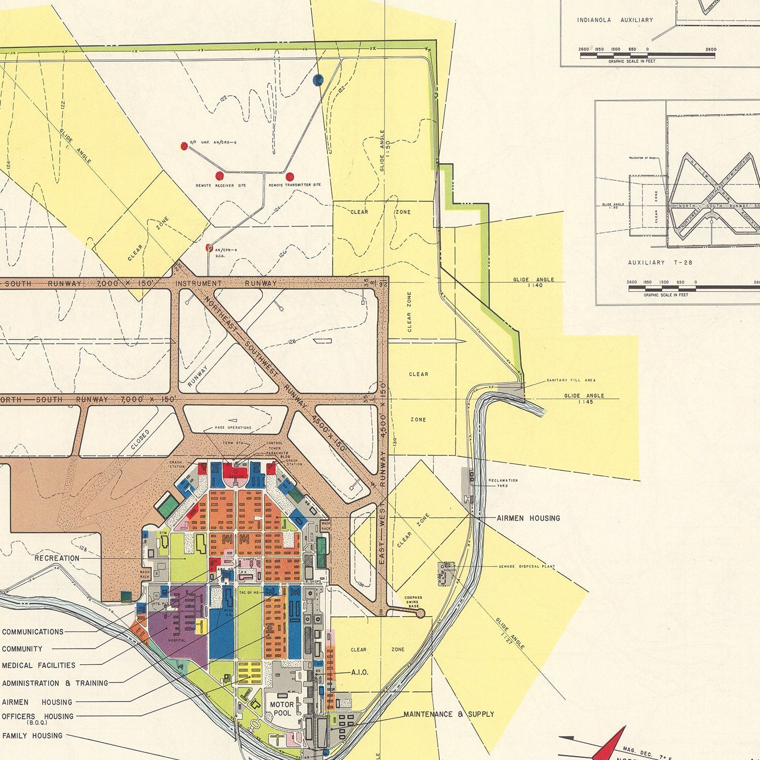 Vintage Map of Greenville Air Force Base, 1951