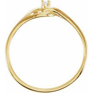 14K Yellow Gold .02 CT Natural Diamond Ring