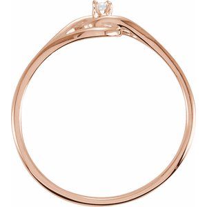14K Rose Gold .02 CT Natural Diamond Ring