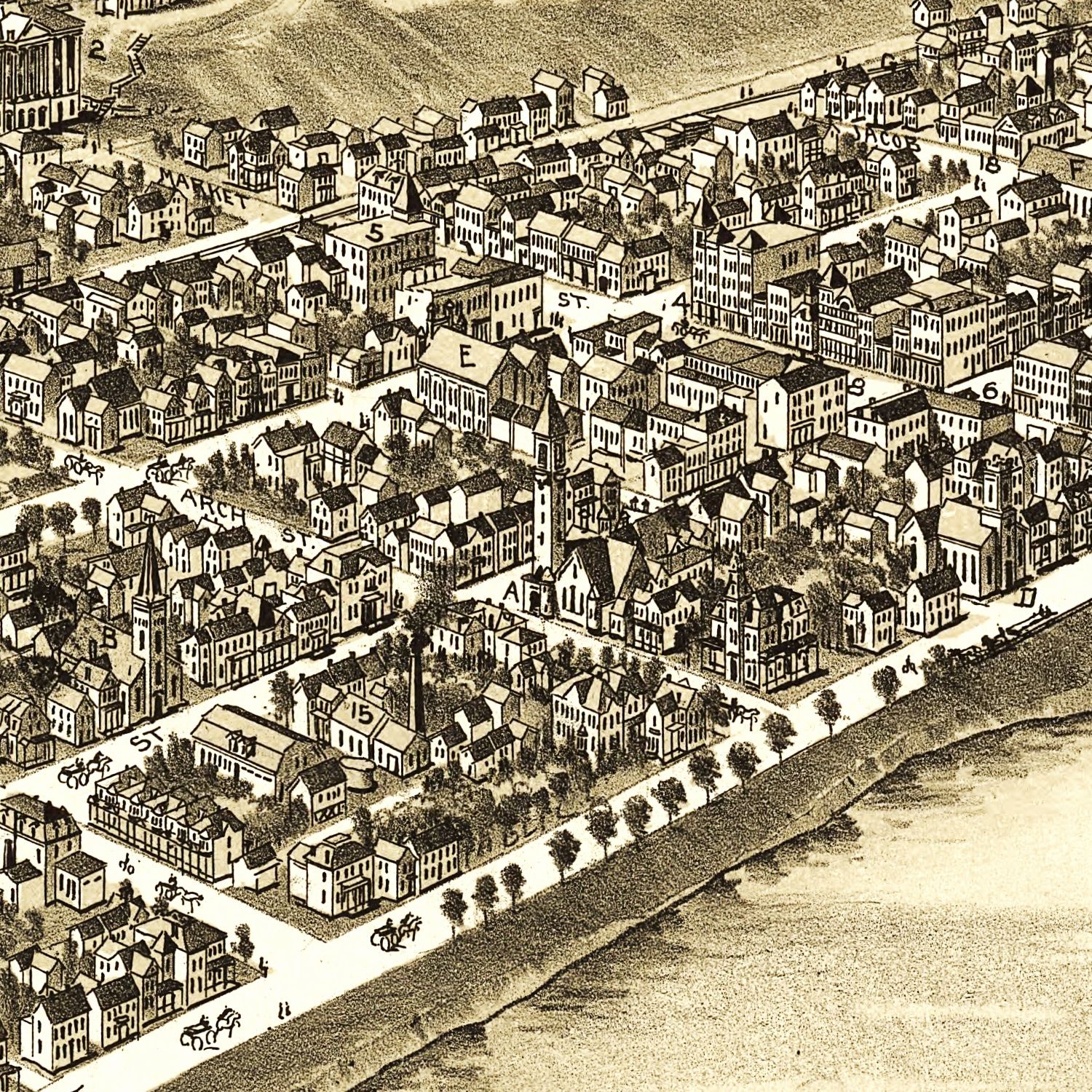 Vintage Map of Kittanning, Pennsylvania 1896