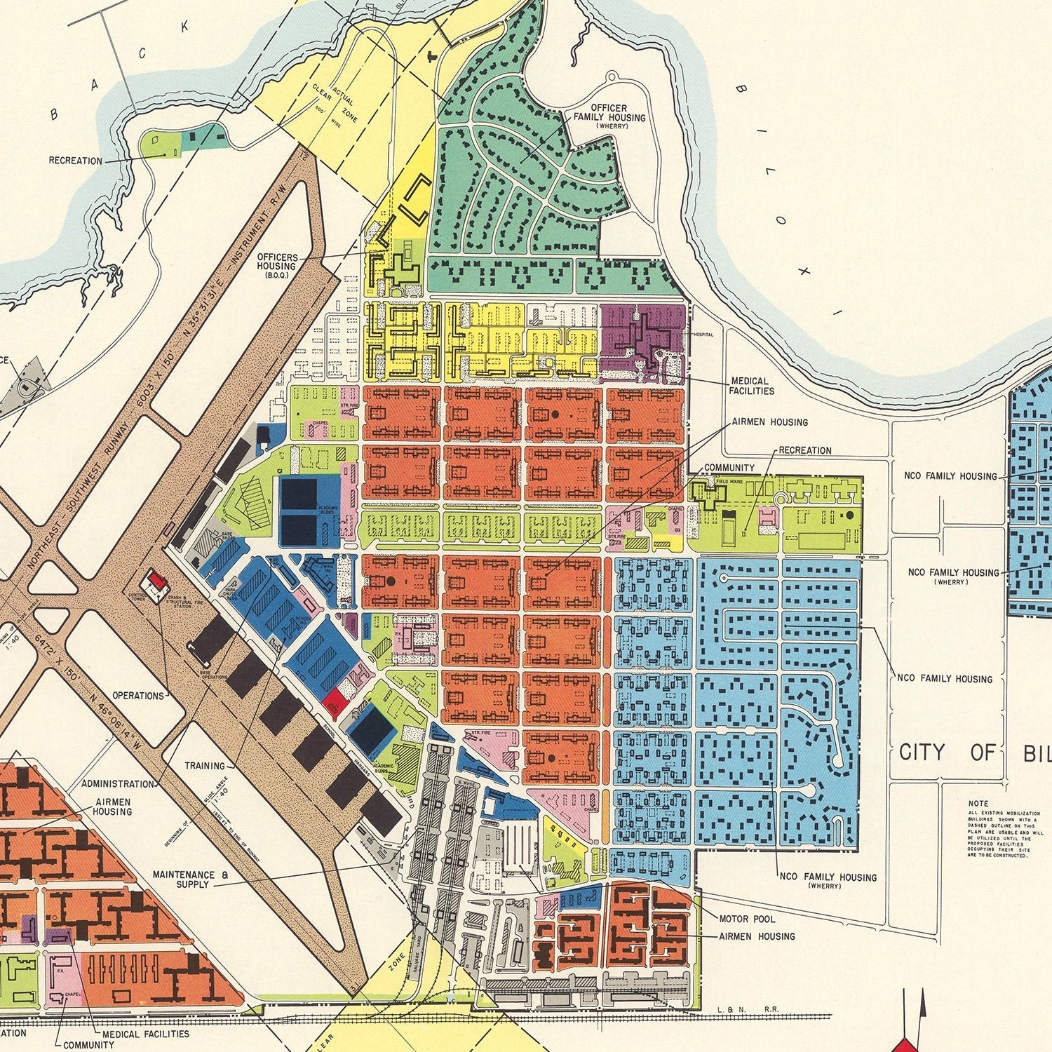 Vintage Map of Keesler Air Force Base, 1950