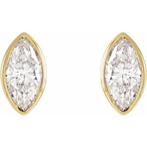 14K Yellow Gold .06 CTW Natural Diamond Solitaire Bezel-Set Earrings