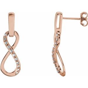14K Rose Gold 1/10 CTW Natural Diamond Infinity-Inspired Earrings