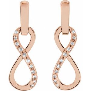 14K Rose Gold 1/10 CTW Natural Diamond Infinity-Inspired Earrings – image 2