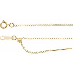 14K Yellow 1.1 mm Adjustable Threader Cable 16-22" Chain