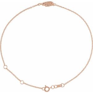 14K Rose Gold Accented Angel Wing 6 1/2-7 1/2" Bracelet Mounting