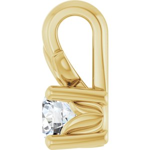 18K Yellow Gold 3 mm Round Charm/Pendant Mounting – image 5