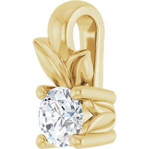 18K Yellow Gold 3 mm Round Charm/Pendant Mounting – image 3
