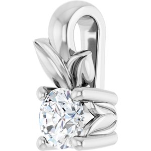 14K X1 White Gold 3 mm Round Charm/Pendant Mounting – image 3