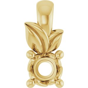 14K Yellow Gold 3 mm Round Charm/Pendant Mounting – image 2