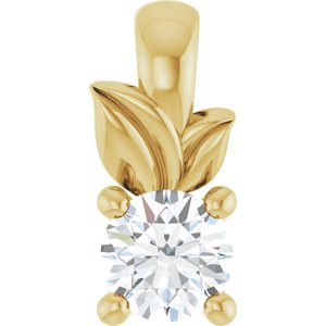 10K Yellow Gold 3 mm Round Charm/Pendant Mounting