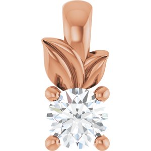 10K Rose Gold 3 mm Round Charm/Pendant Mounting
