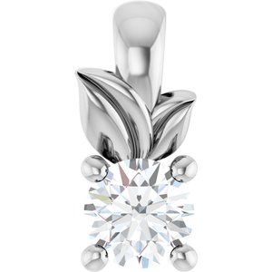 10K White Gold 3 mm Round Charm/Pendant Mounting