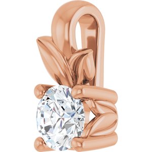 10K Rose Gold 3.5 mm Round Charm/Pendant Mounting – image 3