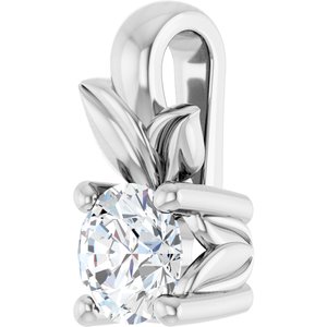 14K X1 White Gold 3.5 mm Round Charm/Pendant Mounting – image 3