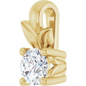 18K Yellow Gold 3.5 mm Round Charm/Pendant Mounting – image 3