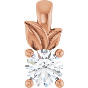 10K Rose Gold 3.5 mm Round Charm/Pendant Mounting