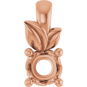 10K Rose Gold 3.5 mm Round Charm/Pendant Mounting – image 2